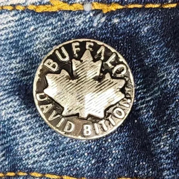 Buffalo David Bitton Mens Jeans Straight Six Stretch Size 34x34 Blue Distressed - Picture 6 of 16